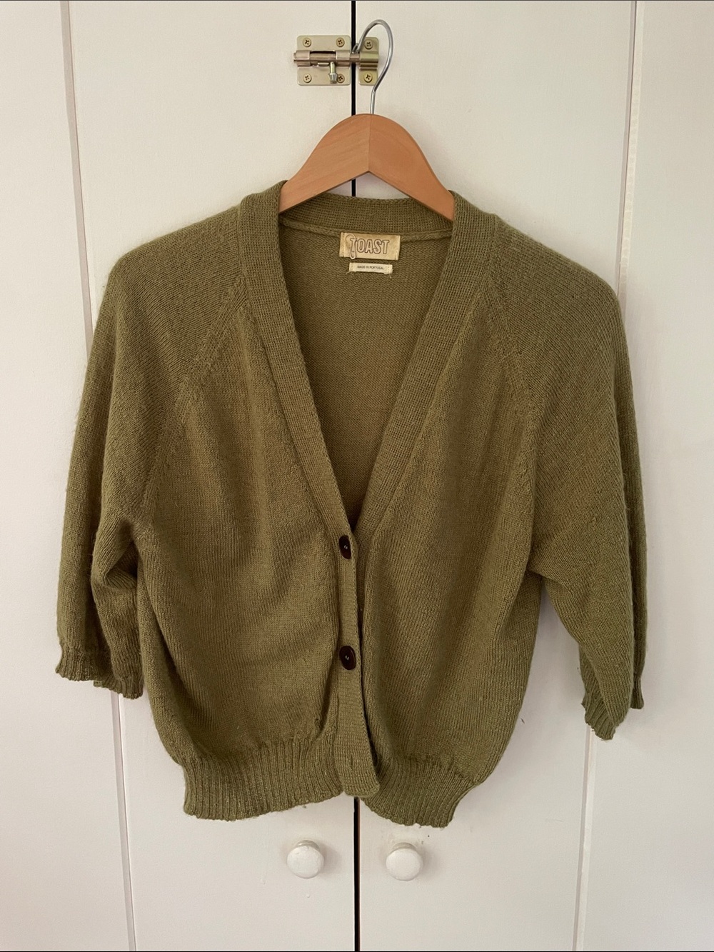 Toast Olive Green  Cardigan see description Medium Wool Alpaca